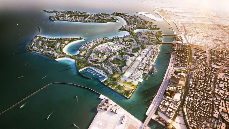 Durch die künstlichen Inseln „Deira Islands“ entstehen 40 Kilometer Küstenlinie vor Dubai – 21 Kilometer davon als Badestrand.