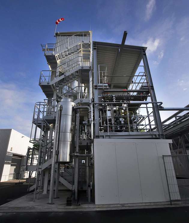 Gut gerüstet: Die Anlage in Werlte besteht aus einem Elektrolyseur, einem Methanisierungsreaktor und einer Gas-Einspeisanlage.