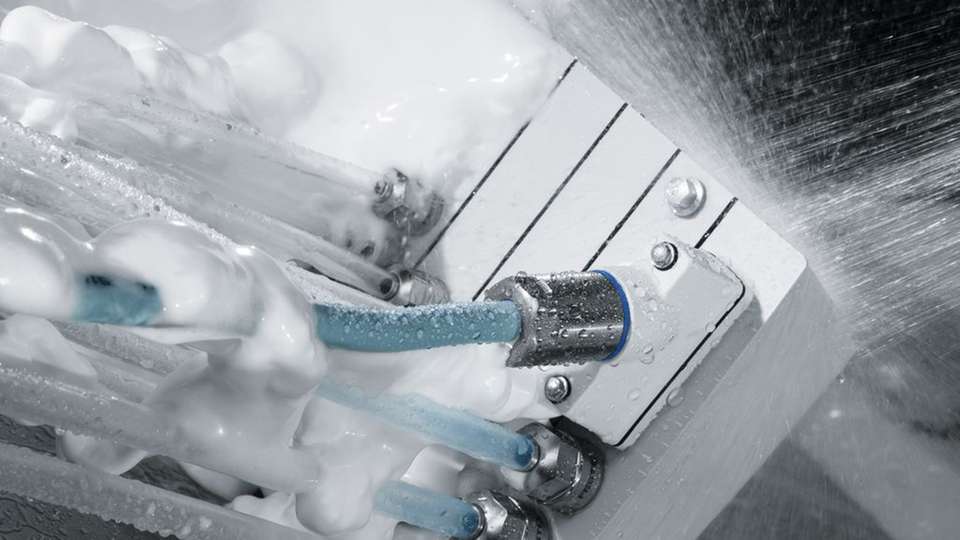Die Ventilinsel kann in reinigungsintensiven Umgebungen nahe an der Applikation eingesetzt werden.