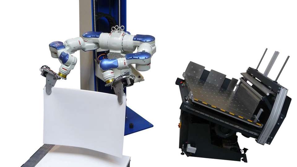
                        
                        
                          Die schwedische Firma IRA hat eine Robotiklösung speziell für das Handling von Papierbögen entwickelt
                        
                      
