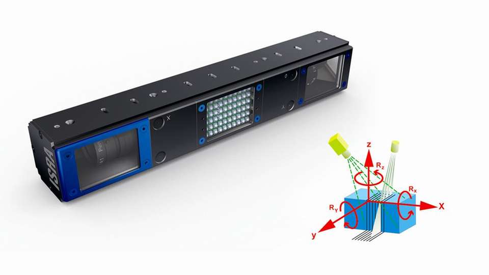 3D für die bahngestütze Roboterführung
Senor mit strukturierter Beleuchtung für die 3D- Positions- und Lagebestimmung