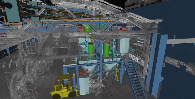 Mit dem 3D-Scan können große und komplexe Anlagen zügig erfasst werden.