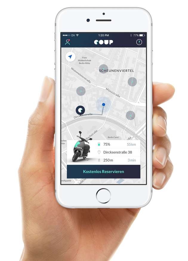 Über die Coop-App lassen sich die E-Scooter intuitiv finden, reservieren und bezahlen.
