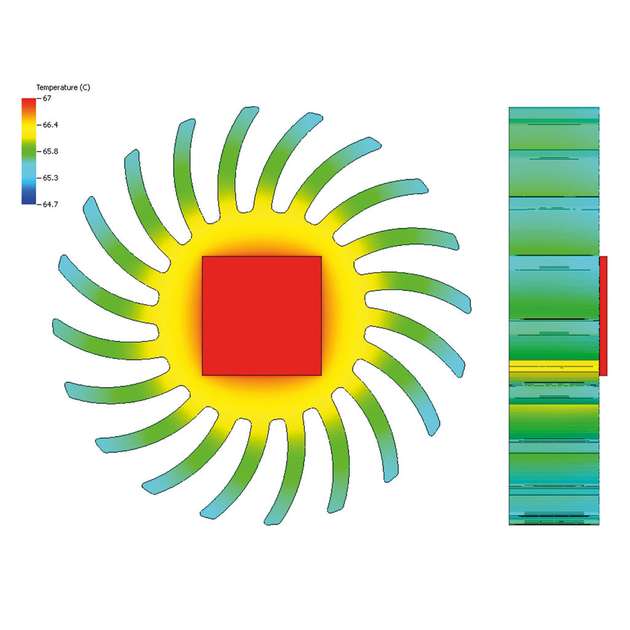Ein homogener Wärmeeintrag in den Kühlkörper liefert die besten Leistungsdaten in punkto Wärmeableitung.