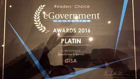 Gisa wurde für Dienstleistungs- und Beratungstätigkeiten mit dem eGovernment Computing Award ausgezeichnet.