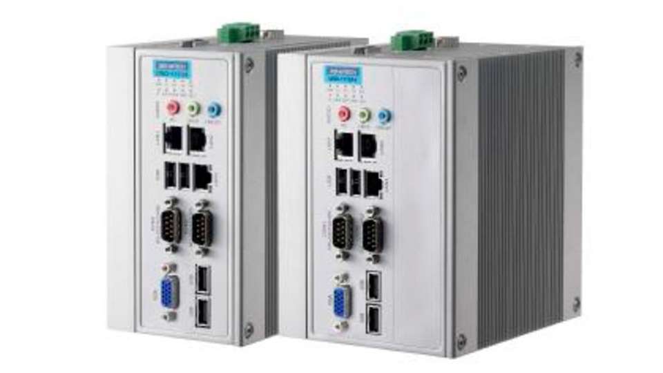 Lüfterlose Hutschienen-PC
Der Rechner eignet sich für DIN-Rail und die Wandmontage