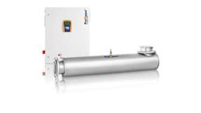 Die UV-Anlage Dulcodes LP zur UV-Desinfektion für einen maximalen Wasserdurchfluss von 523 m3/h verbraucht wenig Energie. 