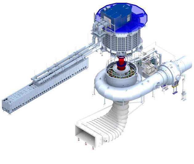 3D-Modell der Maschine im Pumpspeicherkraftwerk Frades II.