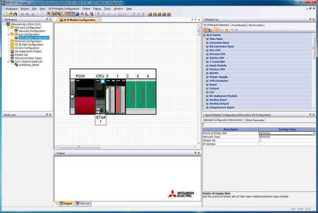 lm Navigator der Software-Suite Melsoft iQ Works wird die Software-Konfiguration auf Basis der Eplan-Daten dargestellt.