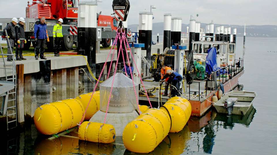 Test des Offshore-Pumpsspeicherkraftwerks im Modellmaßstab 1:10 im Bodensee