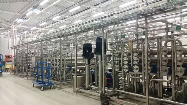 Nach der Pasteurisierung wird die Milch in der Filtrationsanlage zu vier unterschiedlichen Endproduktvarianten weiterverarbeitet. 