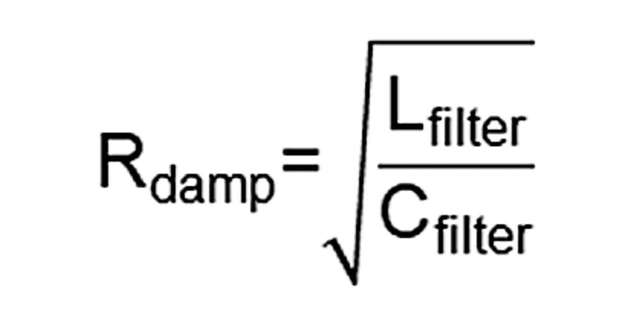Bild 9: Für den Dämpfungswiderstand des Ausgangsfilters gilt folgende Formel: