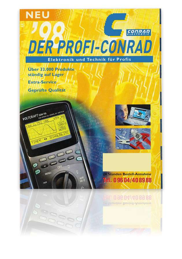 Nostalgie pur: Vor 20 Jahren erschien mit „Der Profi-Conrad“ der erste B2B-Katalog von Conrad.