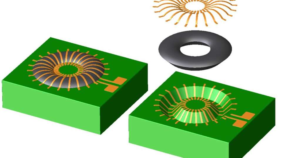 
                        
                        
                          Der prinzipielle Aufbauprozess von Magnetfeldsensoren mit gedruckten Ringkernspulen auf Ferritkernbasis.
                        
                      