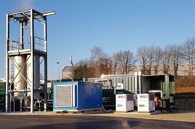 Zur Konditionierung des Biogases zu Biomethan hat Weltec eine Membrantechnik als Containerlösung integriert.