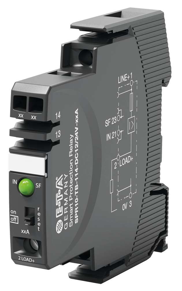 Das Besondere am SPR10-T ist die Kombination aus Schalten und Schützen in einem Gerät, zusätzlich bietet es eine Status-Signalisierung mittels LED und Statusausgang.