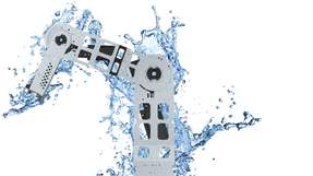 Der Roboter ist auch in Spritzwasser-Umgebungen einsetzbar und schmiermittelfrei.