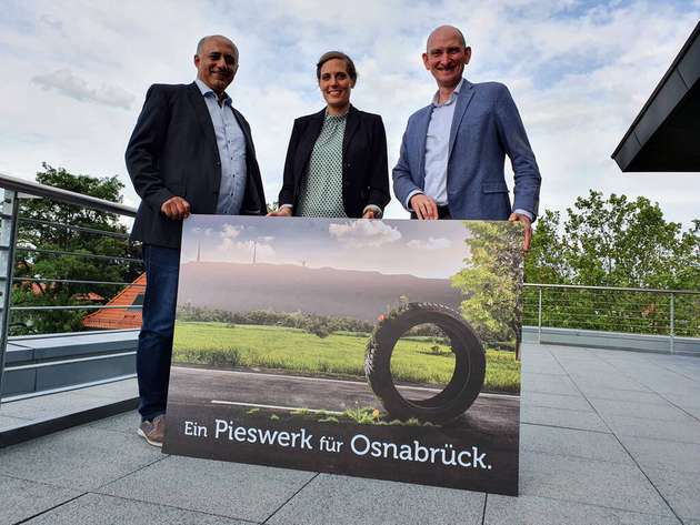 Sind mit dem Pieswerk auf grüner Spur (von links): Projektleiter Serkan Kadi und Berenike Seeberg-Elverfeldt sowie SWO-Vorstandsvorsitzender Christoph Hüls.