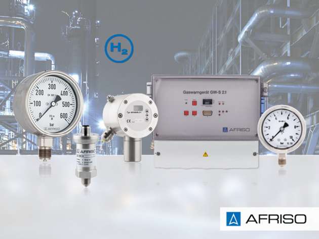 AFRISO Druckmessgeräte zur Instrumentierung von Wassserstoffapplikationen: Drucktransmitter, Manometer und Gaswarnanlagen.