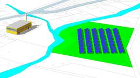 Wärme für zwei Gemeinden: Die Solarthermieanlage wird auf einer Wiese nahe der neuen Heizzentrale entstehen.