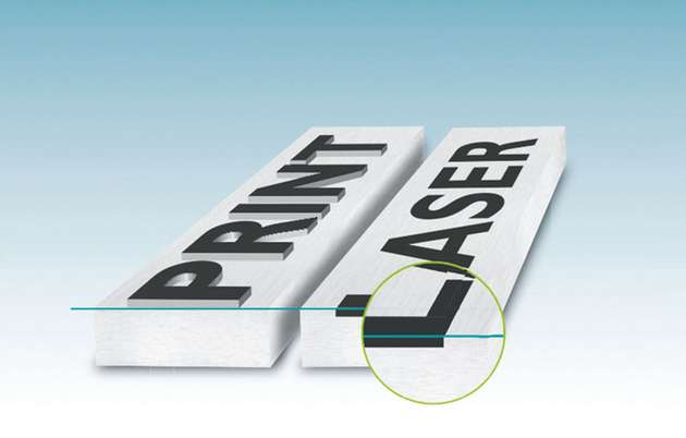 Die Beschriftung per Laser ist genauso beständig wie das Material selbst, bei Print ist es eine Frage des aufgebrachten Materials.