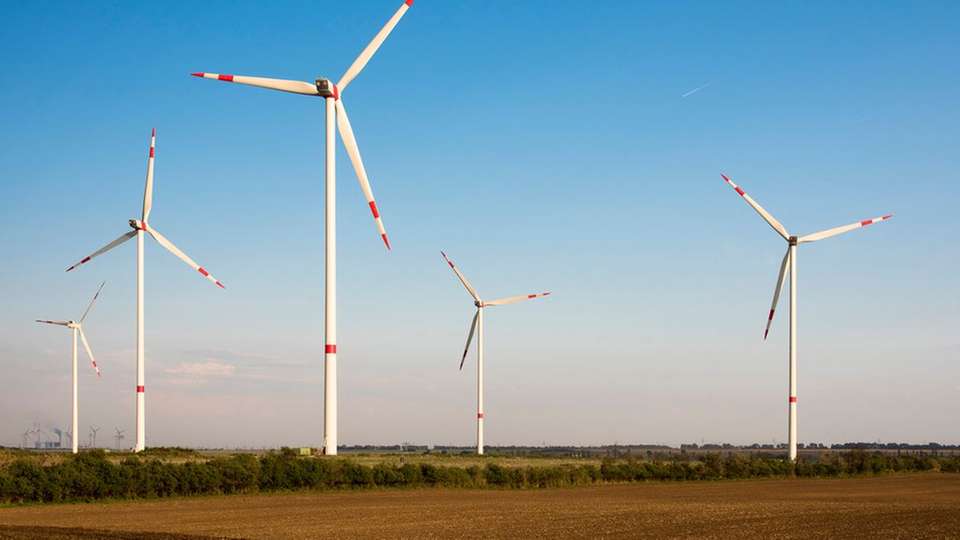 Windpark nahe Teutschenthal und Wansleben im Landkreis Mansfeld-Südharz: Er umfasst vier Anlagen mit je 3,5 Megawatt.