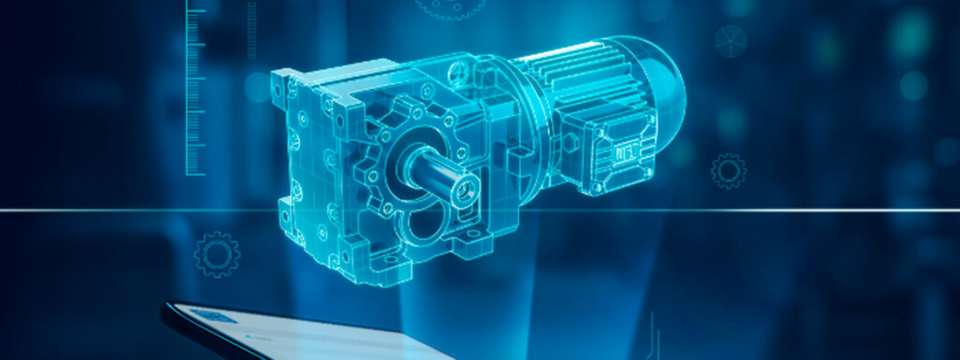  Mithilfe interaktiver 3D-Modelle und einer Augmented-Reality-Funktion lassen sich die ausgewählten Getriebe virtuell im realen Umfeld betrachten und direkt in die eigene Konstruktionsumgebung einbinden. 