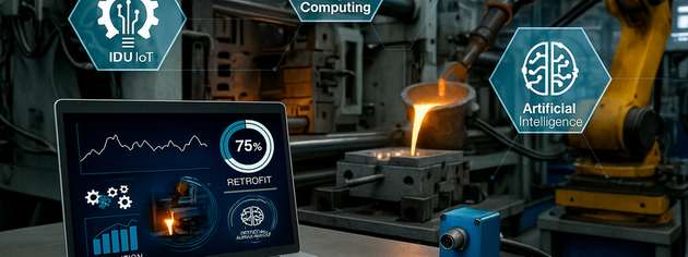 Visualisierung einer digital nachgerüsteten Produktionsanlage mit vernetzter Sensorik und Datenanalyse – Grundlage für Retrofit, Systemmodellierung und effiziente Produktionsprozesse.