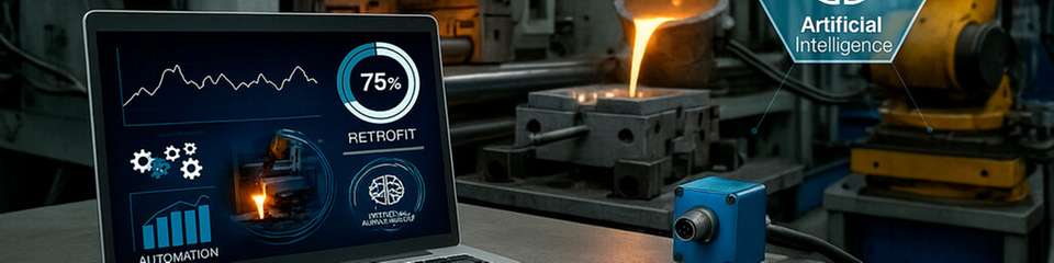 Visualisierung einer digital nachgerüsteten Produktionsanlage mit vernetzter Sensorik und Datenanalyse – Grundlage für Retrofit, Systemmodellierung und effiziente Produktionsprozesse.