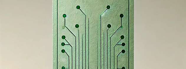 Um ihre Aufgabe zu erledigen, braucht die smarte Etikette weder eine Batterie noch einen Sender:  Sie enthält gedruckte Bahnen aus leitenden Materialien, die Stromkreise mit ohmschen und kapazitiven Elementen bilden,  ähnlich wie ein RFID-Chip.