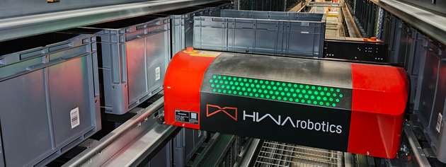 Das Vier-Wege-Shuttlesystem SLS600 von HWArobotics bildet das Herzstück des neuen automatisierten Lagers bei Domino Polska.