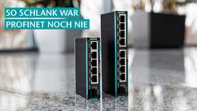 Der Flextra Slim Profinet Switch vereint zuverlässige Echtzeitkommunikation, integrierte Diagnosefunktionen und Ring-Redundanz in einer extrem kompakten Bauform von nur 25 mm Breite.