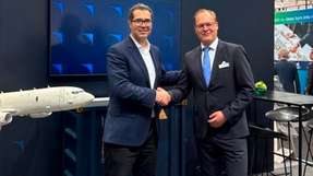 Marco Santos, Global CEO von GFT Technologies und Christoph Otten, CEO bei Intec waren zusammen auf der ILA Berlin Air Show.