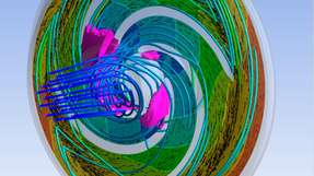Digitale Visualisierung eines Flow-Systems mtihilfe von Simulationssoftware.