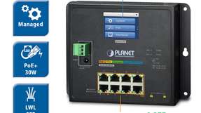 Der administrierbare PoE+ Switch WGS-5225-8P2SV von Spectra ist nur 24,4 mm dünn und lässt sich der Switch direkt an der Maschine oder auch an einem Unterputzschaltschrank platzieren.