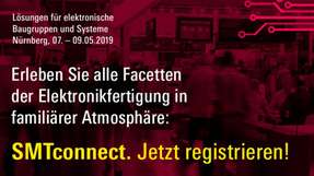 Die SMTconnect findet vom 7. bis 9. Mai 2019 in Nürnberg statt.