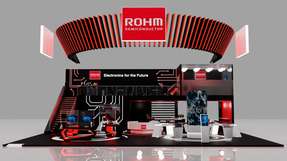 Der futuristische Stand von Rohm befindet sich in Halle C3 an Stand 520.