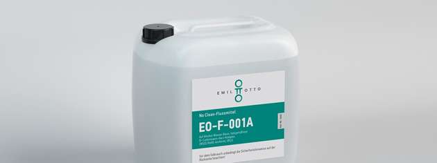 Das Flussmittel EO-F-001A verfügt über nicht-korrosive Formulierung und halogenidfreie Aktivatoren.