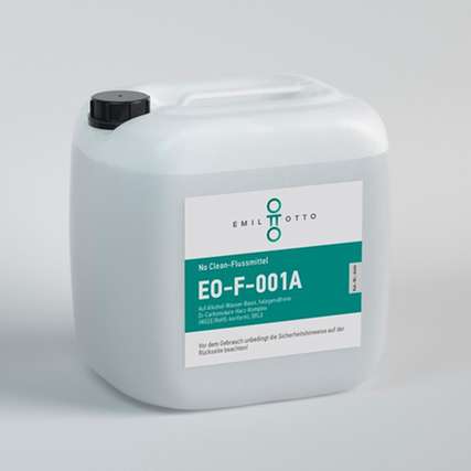 Das Flussmittel EO-F-001A verfügt über nicht-korrosive Formulierung und halogenidfreie Aktivatoren.