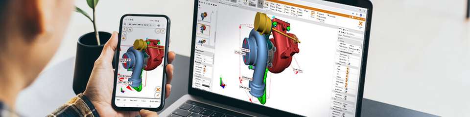 3D-CAD-Daten lassen sich mit moderner Visualisierungssoftware geräteunabhängig nutzen: Vom Desktop bis zum Smartphone können Anwender komplexe Baugruppen analysieren, filtern und für Reviews oder Abstimmungen verwenden.