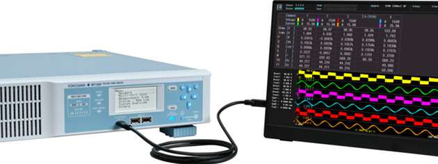 Über die frontseitige USB-Schnittstelle lässt sich ein externer Touch-Monitor anschließen – für eine übersichtliche Visualisierung von Messwerten, Kurvenformen und Systemstatus aller Leistungskanäle direkt am Prüfstand.