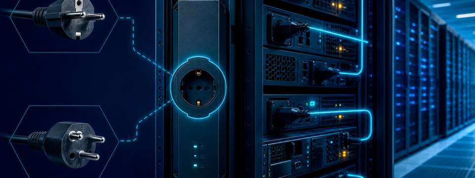 Eine gemeinsame Gerätesteckdose für IEC Type F und Type J kann die Variantenvielfalt in Stromverteilungssystemen reduzieren.