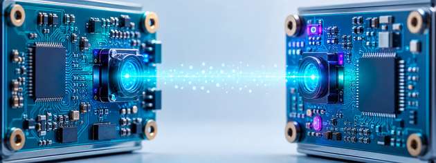 Li-Fi TinySpot ermöglicht die kontaktlose optische Datenübertragung zwischen kompakten Sensor- und Embedded-Systemen.