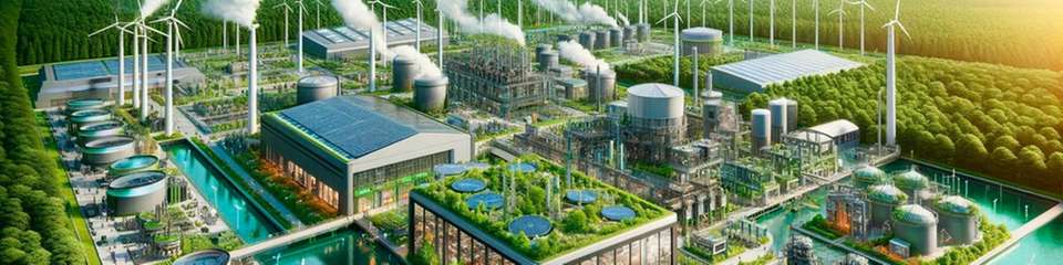Eine klimaneutrale Zukunft für die industrielle Produktion mit erneuerbaren Energien,  Wasserstoff und KI.