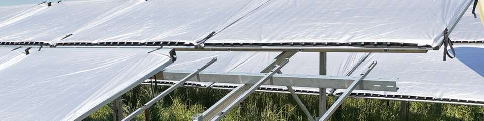 Der freie Montageplatz wartet auf den letzten von 13.200 Solarthermie-Kollektoren des Solarfelds Leipzig West.