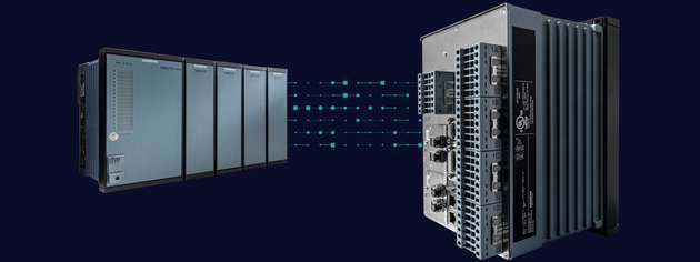 Prozessbus-Lösung Siprotec 5 mit Grandmaster Clock: Die Merging Unit digitalisiert die Messwerte von Messwandlern und überträgt sie als Abtastwerte-Datenstrom über Ethernet an die Siprotec-5-Schutzgeräte.