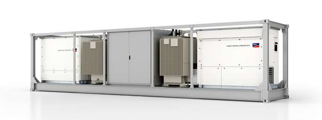 Die 40-Fuß-MVPS vereint alle zentralen Mittelspannungskomponenten für PV- und BESS-Großanlagen in einer kompakten Einheit.