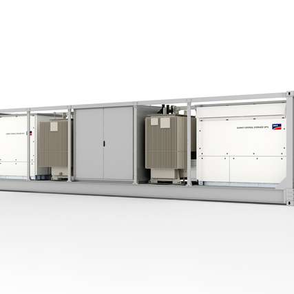 Die 40-Fuß-MVPS vereint alle zentralen Mittelspannungskomponenten für PV- und BESS-Großanlagen in einer kompakten Einheit.