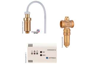 Zum Schutz von Monoblock-Wärmepumpen vor den Gefahren durch Stromausfall und Minustemperaturen empfiehlt sich die Verwendung des Frostschutzventils AVV, der manuellen Schnellentlüftung PrimoVent und des Gaswarngeräts GS 1.1 von Afriso.