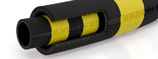 Ein Highlight von Elaflex auf der Achema 2024 ist die neue DualSafe-Schlauchleitung mit Lecküberwachung.
